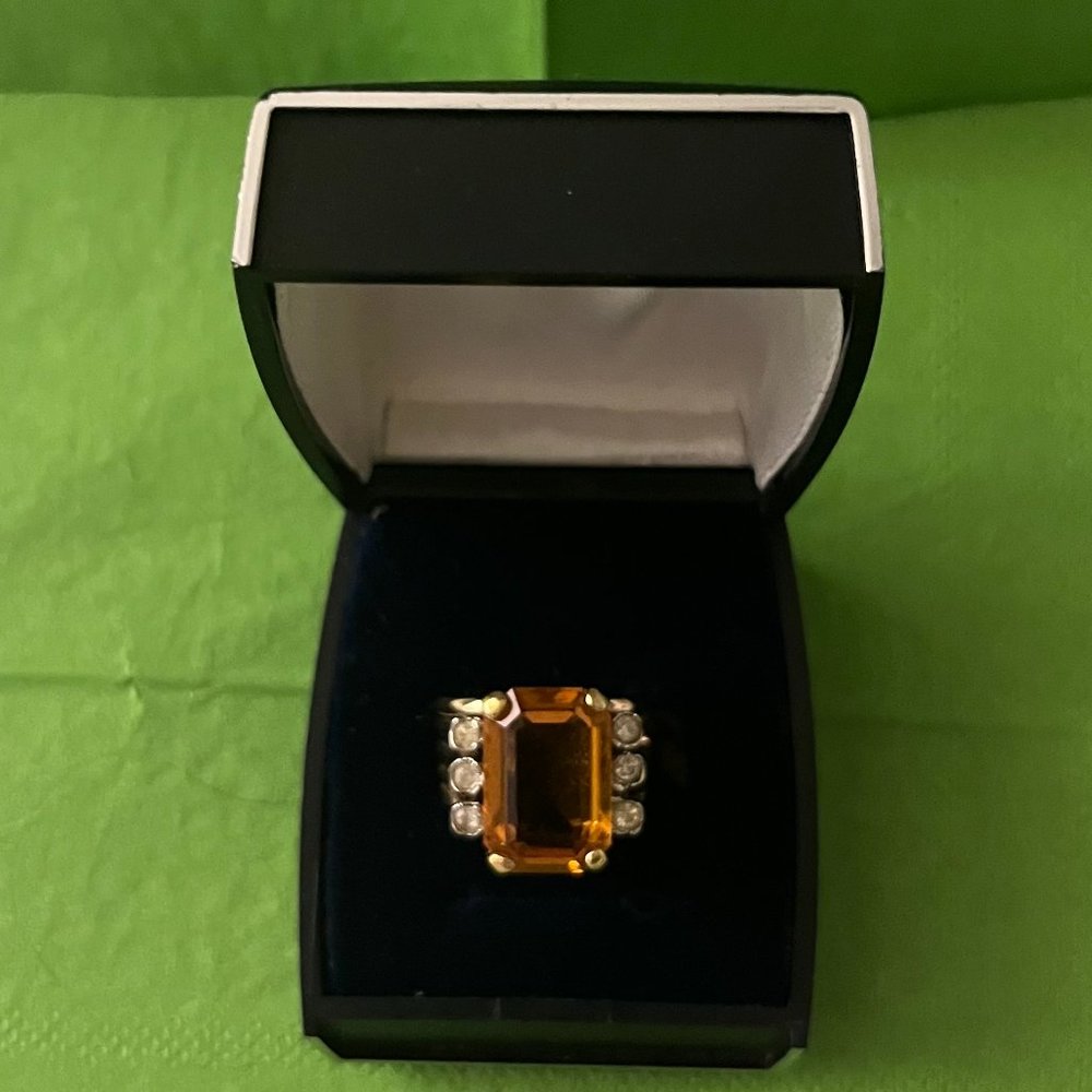 Vintage ‘Citron’ Gold-Tone Ring w/Clear Crystal Embellishments* - Picture 6 of 6
